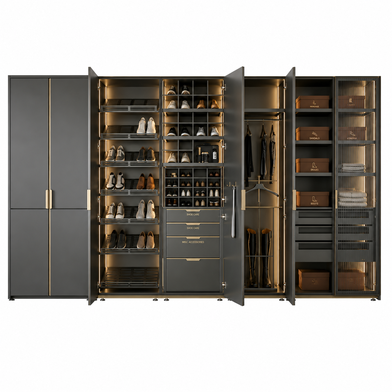 All-aluminum shoe cabinet